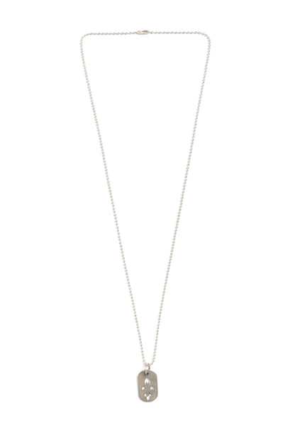 Chrome Hearts Fleur de Lis Dagger Dog Tag Pendant With Ball Chain