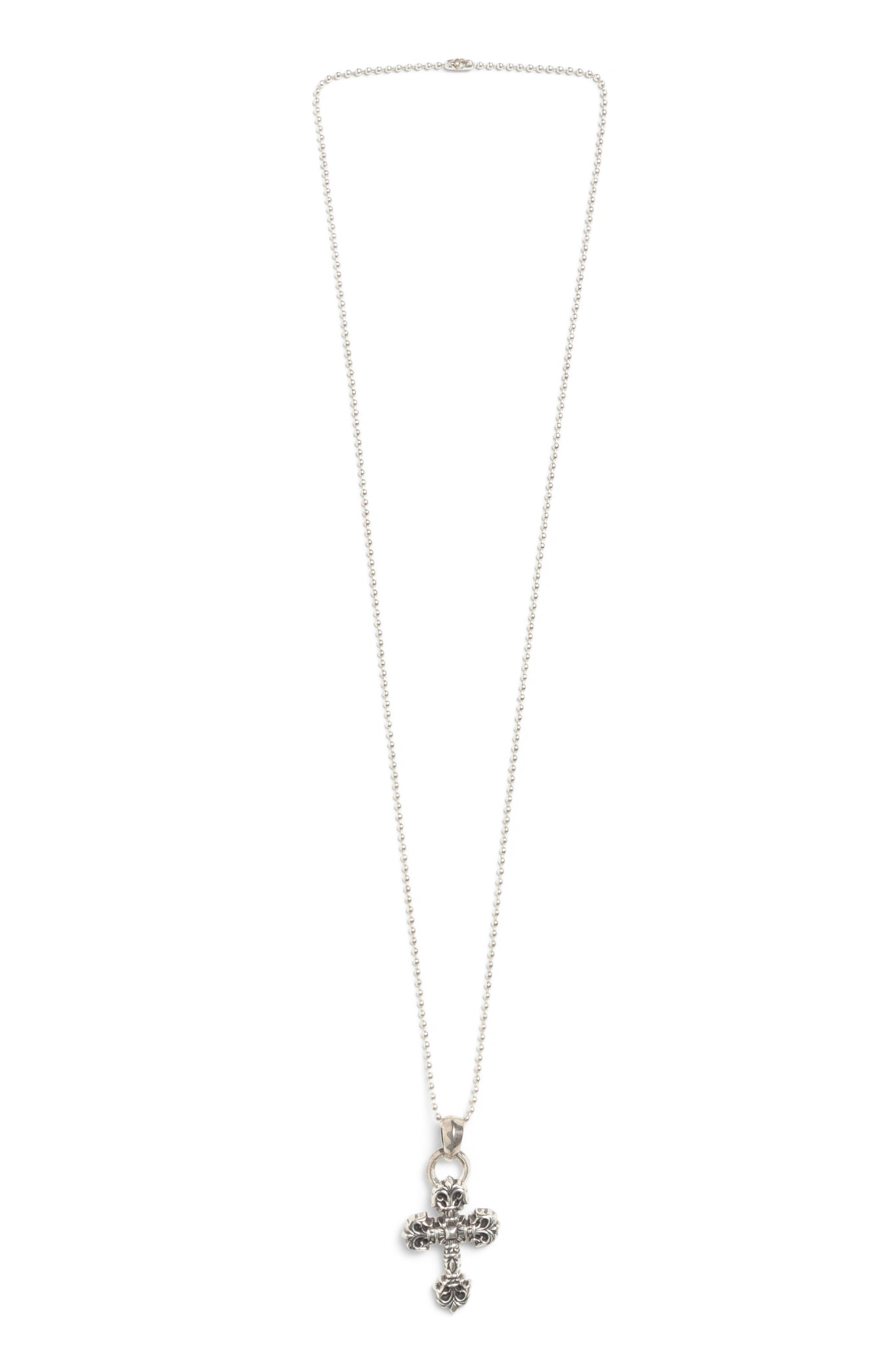 Chrome Hearts Filigree Cross Pendant with Ball Chain