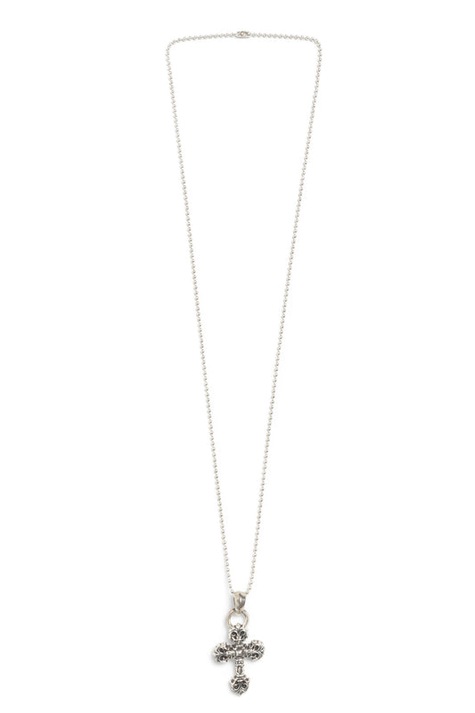 Chrome Hearts Filigree Cross Pendant with Ball Chain