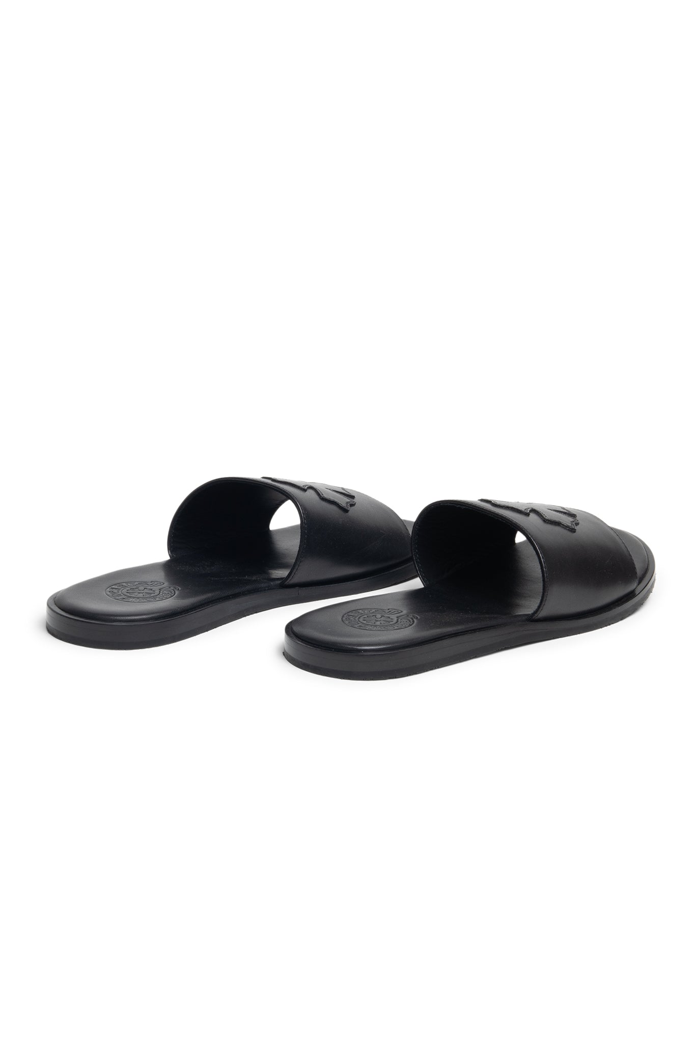 Chrome Hearts Leather Cross Leather Slides