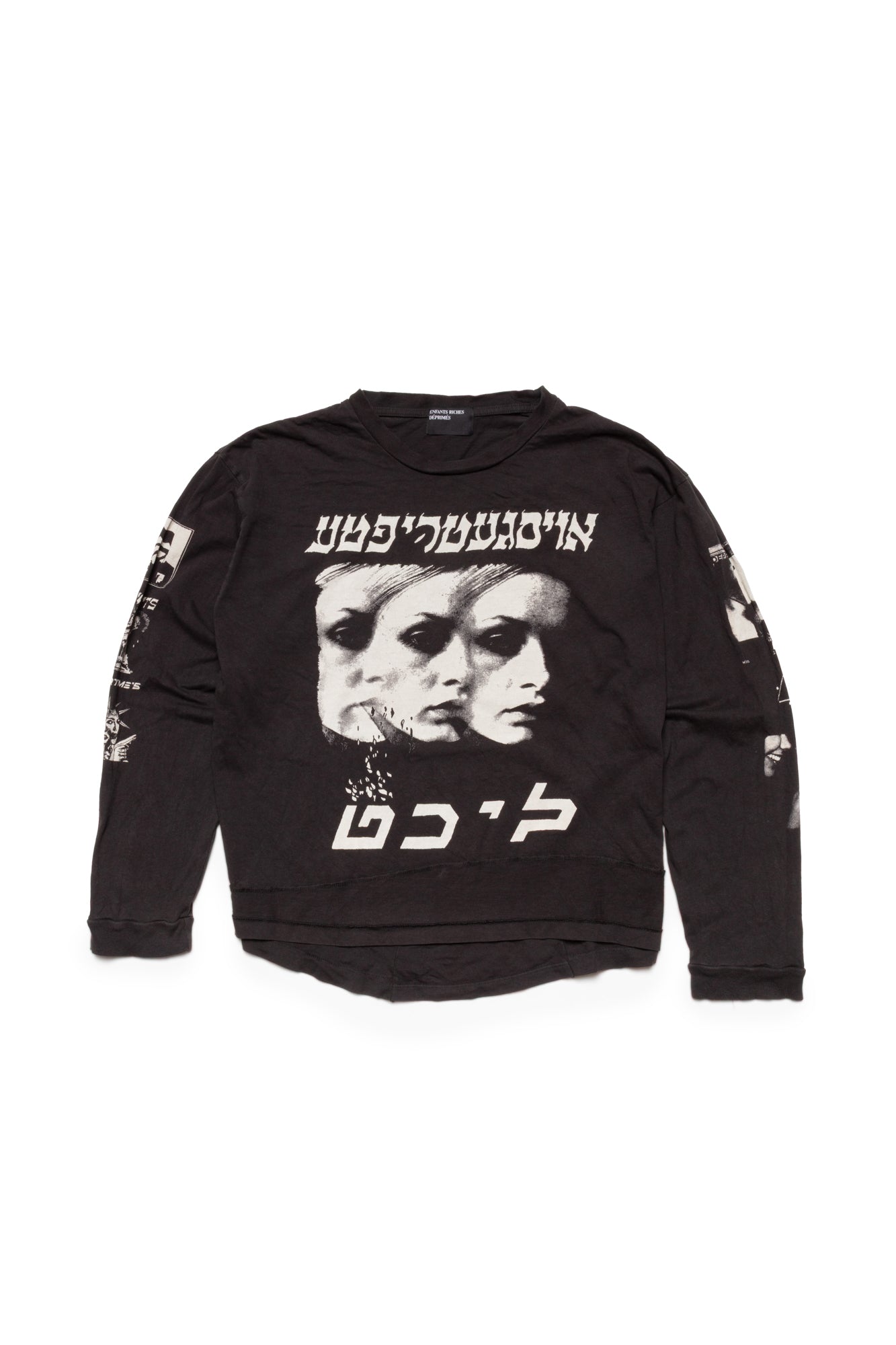 Enfants Riches Déprimés Eulogy Long Sleeve T-shirt in Faded Black