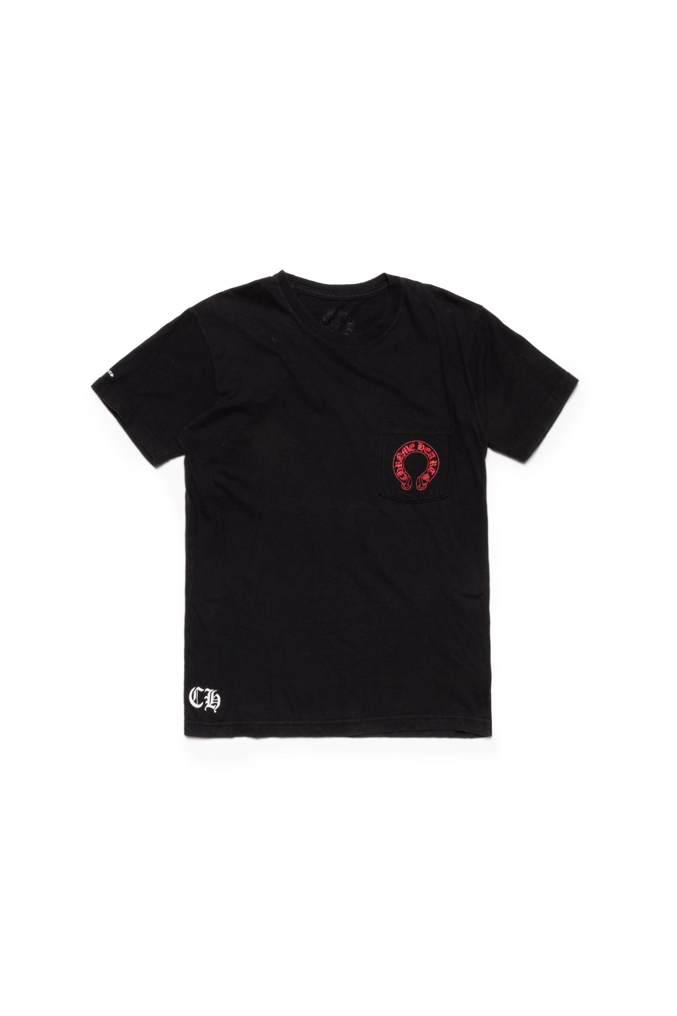 Chrome Hearts Black & Red Cemetery Horseshoe Logo T-Shirt