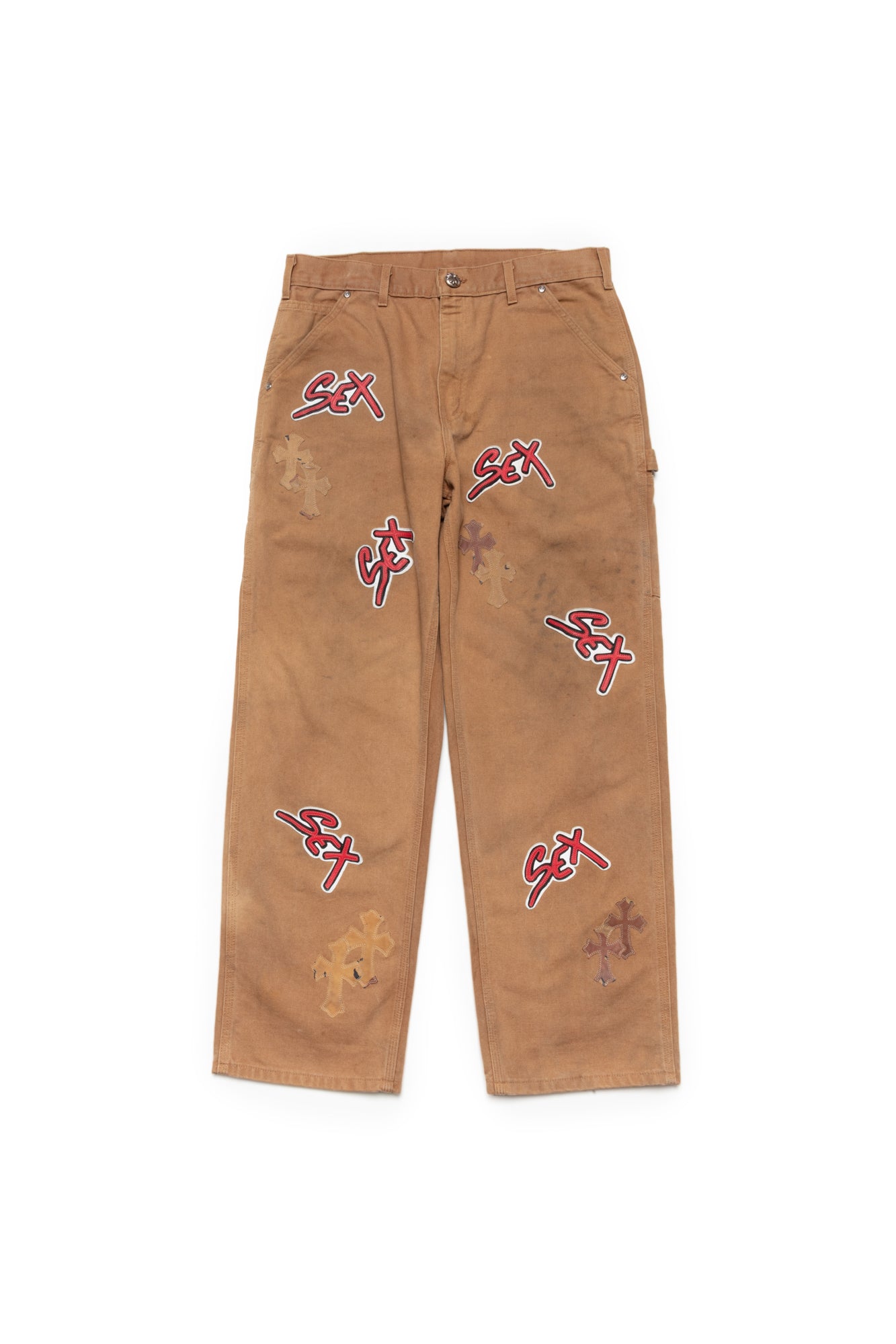 Chrome Hearts x Matty Boy Sex Records Carhartt Cross Patch Carpenter Pants