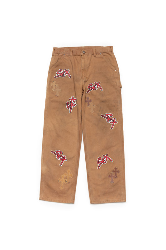 Chrome Hearts x Matty Boy Sex Records Carhartt Cross Patch Carpenter Pants
