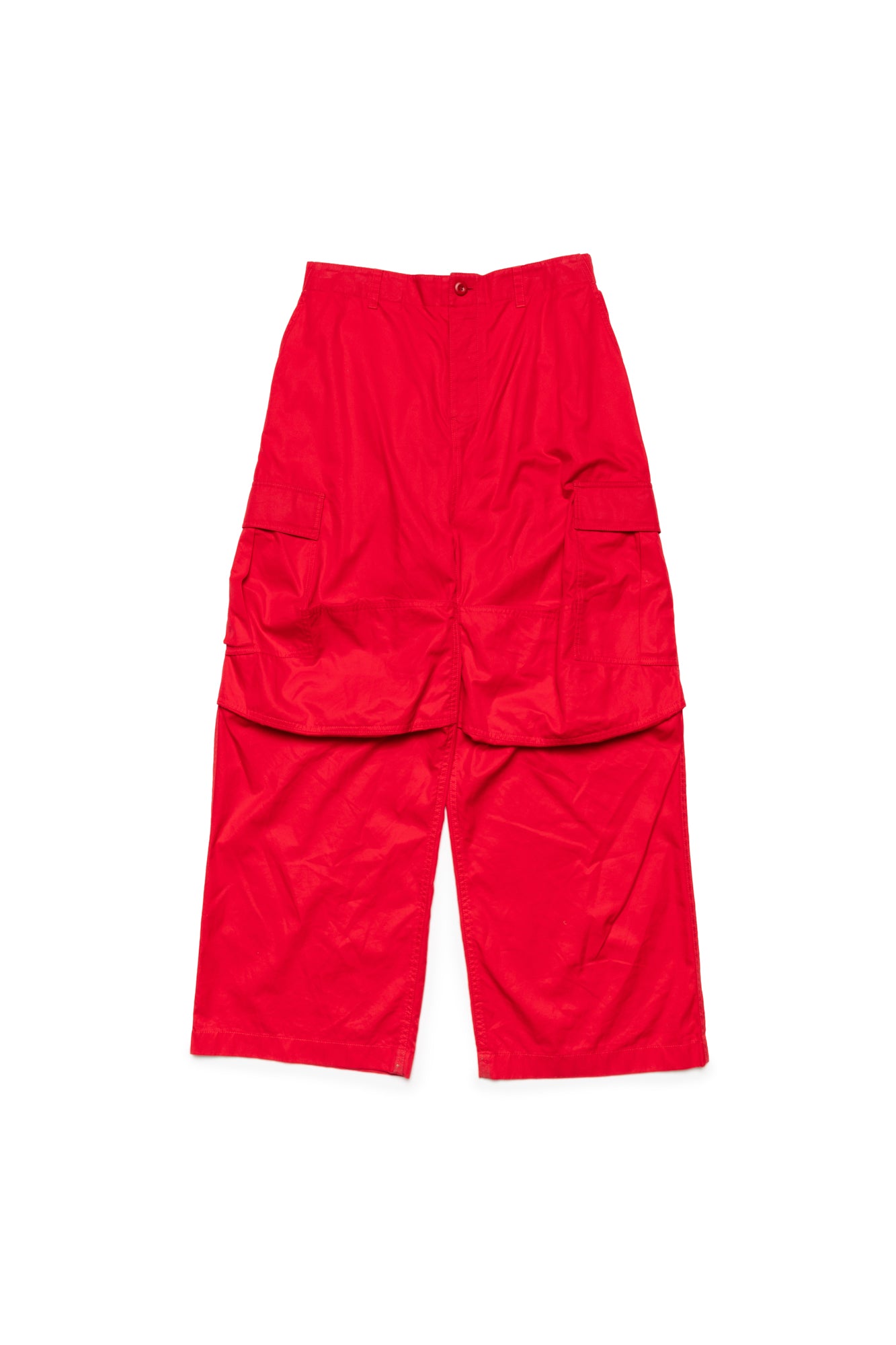 Balenciaga SS21 Oversized Red Soft Cargos