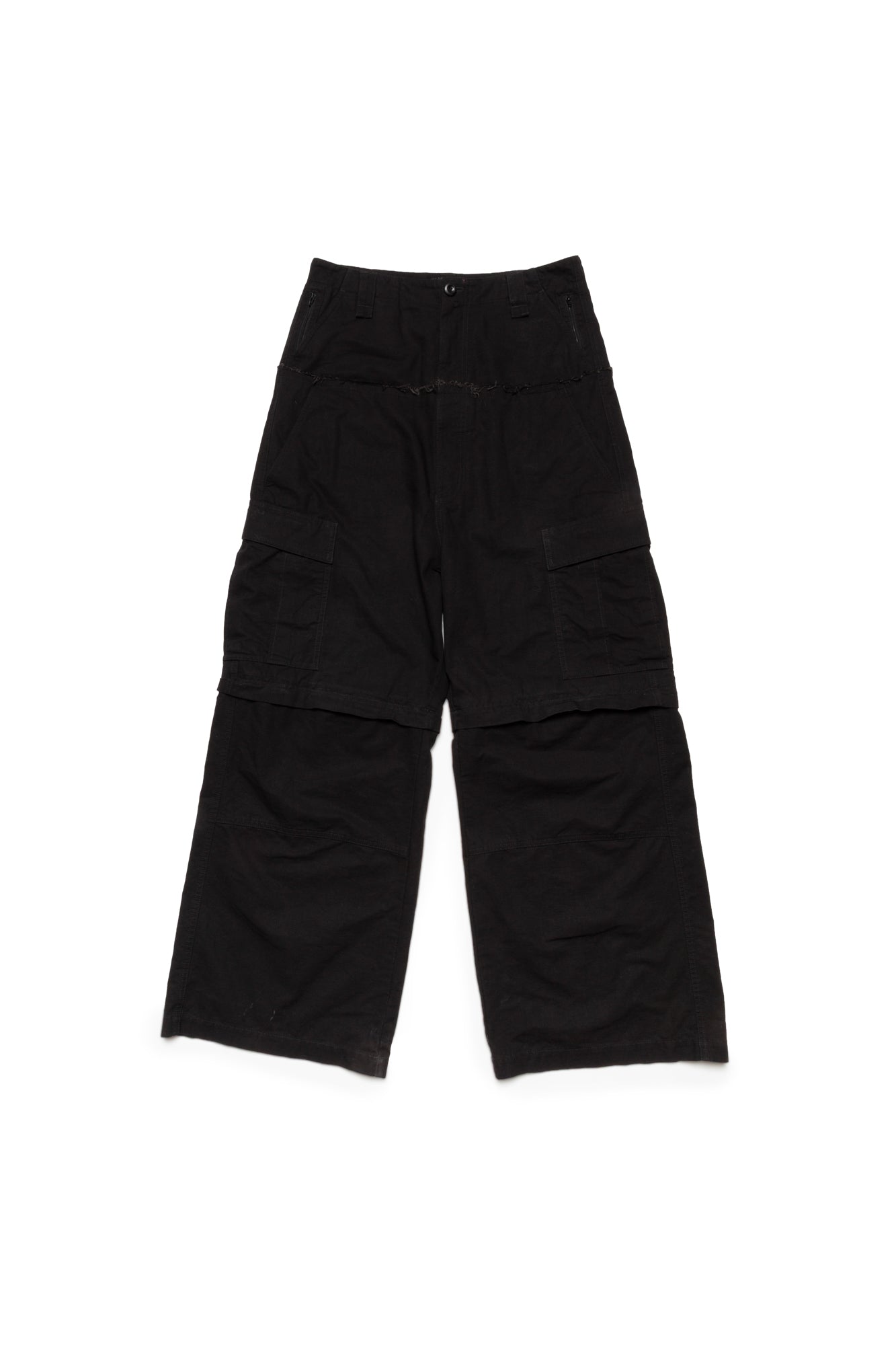 Balenciaga 2024 Black Cut-Up Cargo Pants