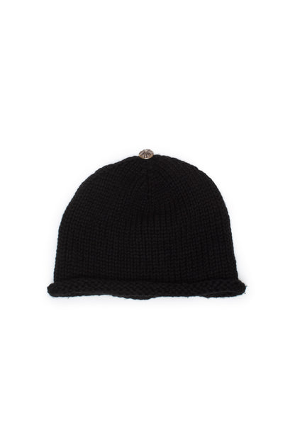 Chrome Hearts Cashmere Cross Leather Patch Black Beanie