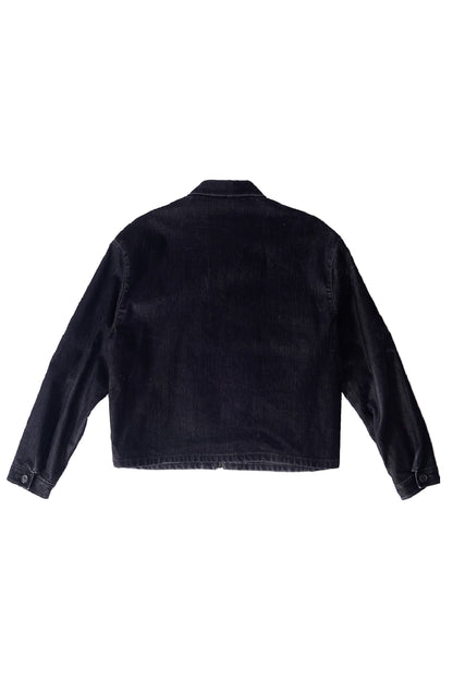 Prada Triangle Logo Black Velvet Workwear Jacket