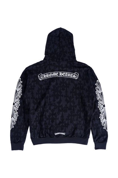 Chrome Hearts Plus Cross All Over Print Zip Up Hoodie