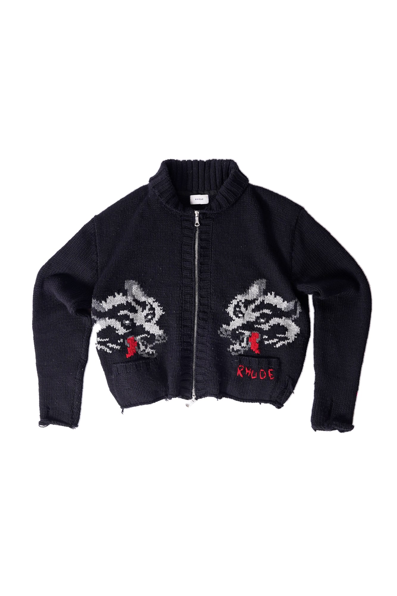 Rhude AW18 Wolf Cardigan Black