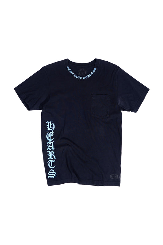 Chrome Hearts Blue Script Logo Short Sleeve T-shirt