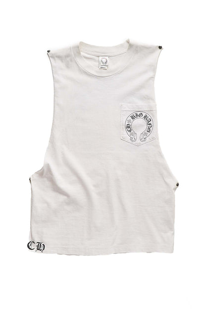 Chrome Hearts CH BIG BANG Horseshoe Logo Tank Top With Silver Studs